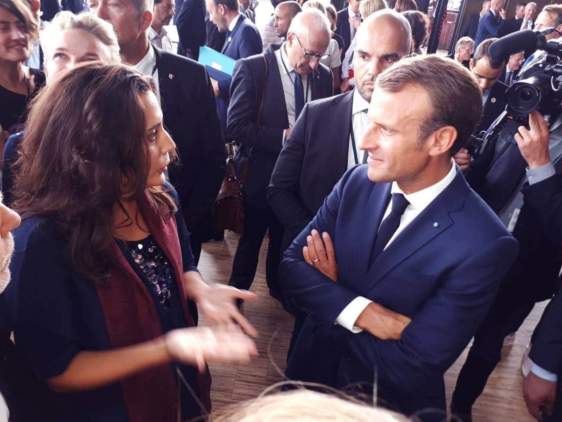 Anaïs Lora met with the French president Emmanuel Macron